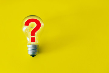 Light Bulb with question mark, concept of idea