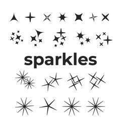 Sparkles icon set. Star element. Sparkle lights vector