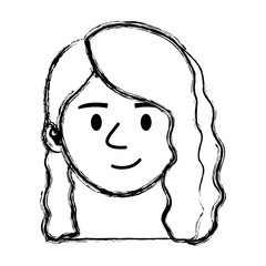 beautiful and young woman head character