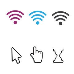 Free wi-fi icons and wifi applications and Mouse computer cursor