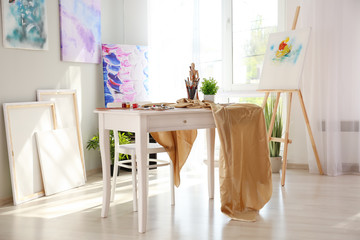 Interior of artist's workshop