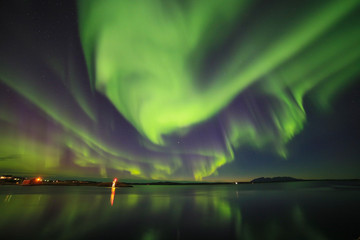 Aurora polaris is a physical phenomenon that occurs when the solar wind is more powerful than  large electrical discharges hurling electrically charged particles to Earth. In Northern Norway