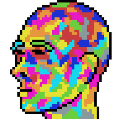 vector pixel art face abstract