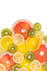 Slices of assorted fruits