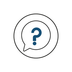 Question mark sign in a speech bubble icon vector