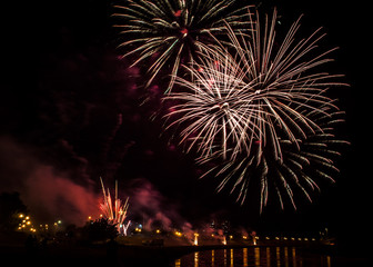 Fototapeta na wymiar Detail from the biggest fireworks that lasted twenty-one minutes