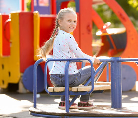 Cute little children outdoors on playground