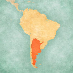 Map of South America - Argentina