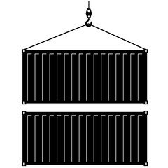 Container icon, silhouette, logo on white background