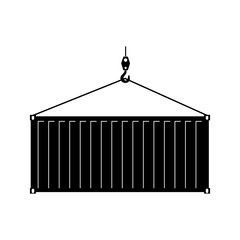 Container icon, silhouette, logo on white background