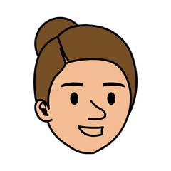 Fototapeta premium beautiful and young woman head character