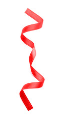 Red ribbon on white background