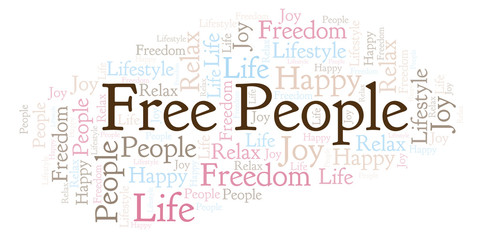 Fototapeta premium Free People word cloud.