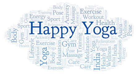 Fototapeta premium Happy Yoga word cloud.