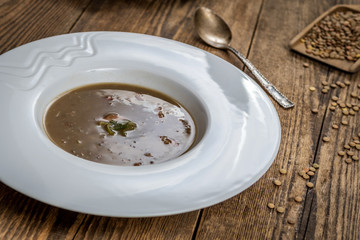 Lentil sop with sausage