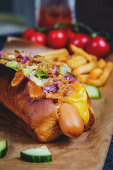 Hotdog and french fries