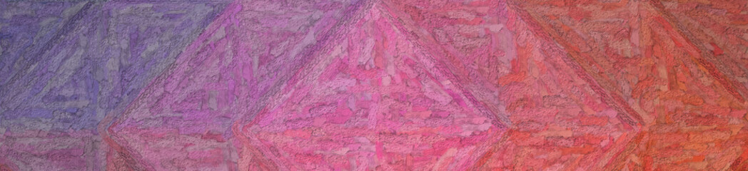 Abstract illustration of pink orange and blue Textured Impasto banner background, digitally generated.