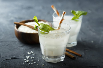 Homemade horchata drink