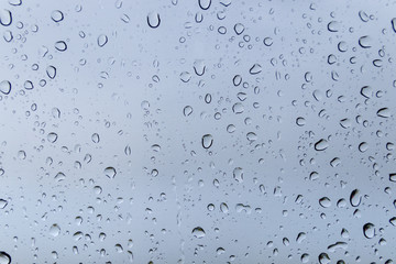 Raindrops on window Glass.