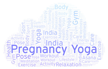 Pregnancy Yoga word cloud.