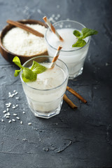 Homemade horchata drink