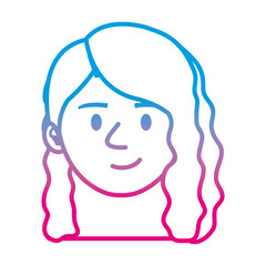 beautiful and young woman head character
