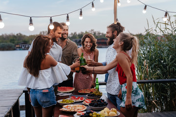 Friends Toasting at Party