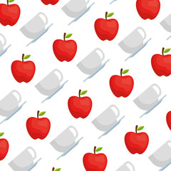coffee cup with apple fruit pattern