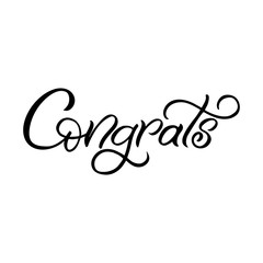 Hand drawn lettering card. The inscription: Congrats. Perfect design for greeting cards, posters, T-shirts, banners, print invitations.