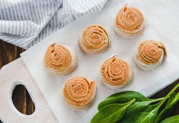Vegan rolls with pate