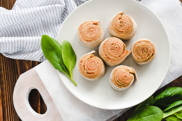 Vegan rolls with pate