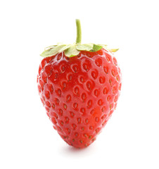 Ripe strawberry on white background