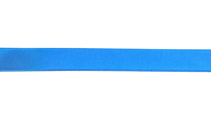 Obraz premium Blue satin ribbon on white background