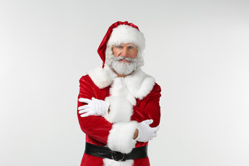 Fototapeta na wymiar Portrait of Santa Claus on white background