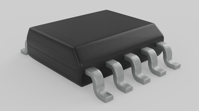 Electrionic Circuit Chip Package SSOP 3d illustration