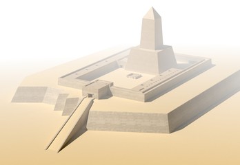 Anscient Temple of Abu Gorab Ruined Egypt 3d illustration