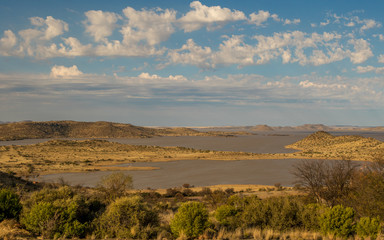 Fototapeta na wymiar Landscape Gariep Dam in the Karoo natural region of South Africa image with copy space