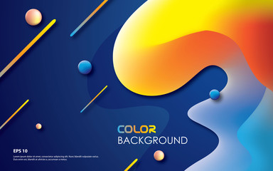 Colorful geometric background with trendy fluid composition