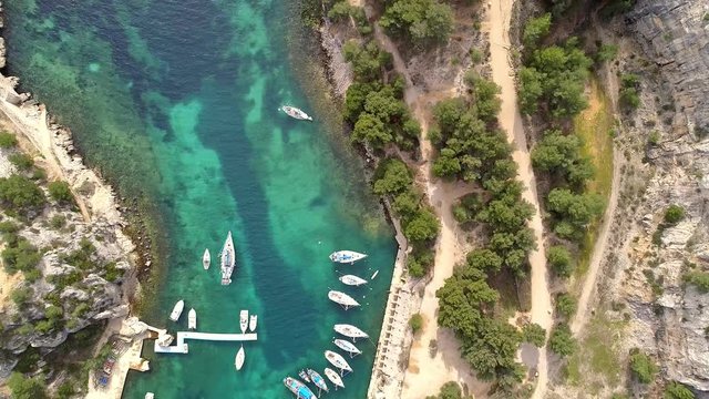 Drone footage of calanque in Cassis, south of France