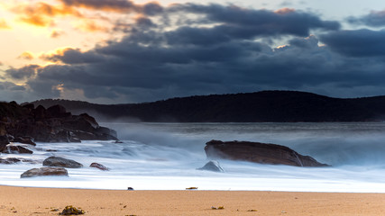 Fototapeta premium Sunrise Seascape with Clouds