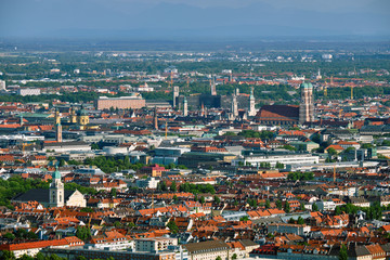 Aerial view of Munich. Munich, Bavaria, Germany