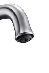 Stainless steel faucet partial close-up