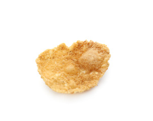 Healthy corn flake on white background