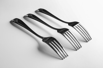 Forks on white background