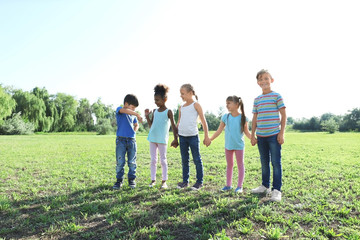 Cute little children outdoors on summer day