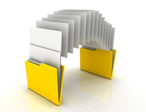 Copy folders concept . 3d illustration