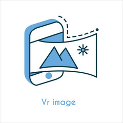 Vr image flat line icon