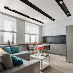 Living room open to kitchen