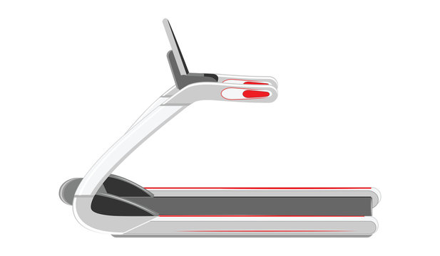 Sports Treadmill - isolated on white background - Flat style - vector
