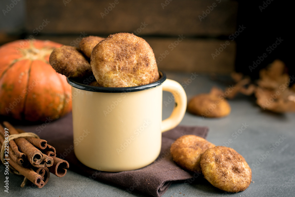 Canvas Prints pumpkin snickerdoodle cookies